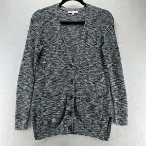 Madewell Cardigan Womens Sz XS Marled Button Front Long Sleeve Cotton Nylon Gray